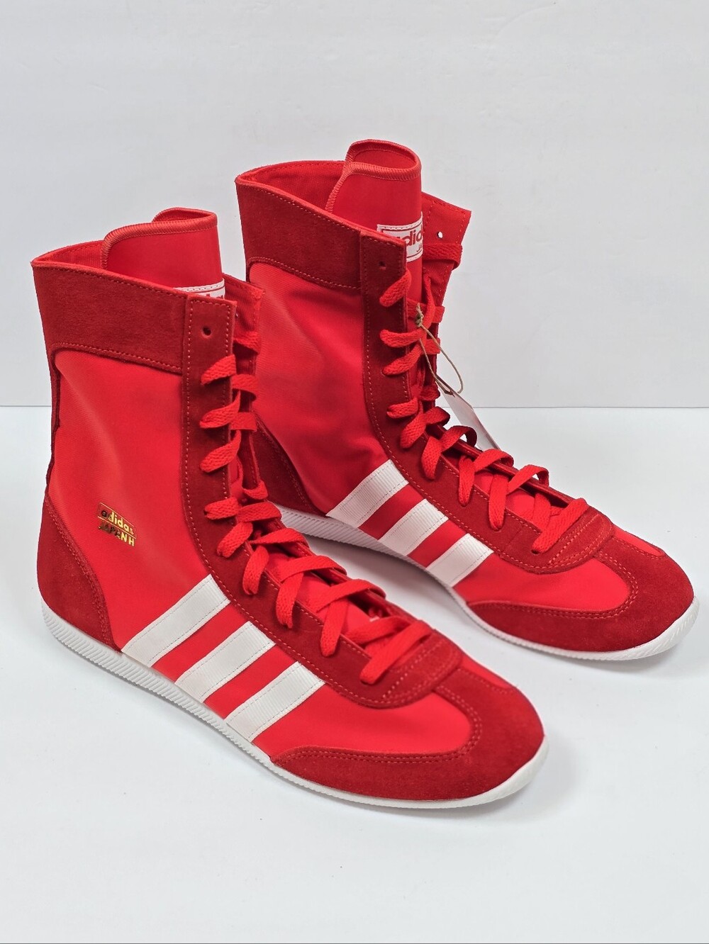 Adidas Originals Japan H High Top Red White Gold Boxing Style Sneakers Size 10